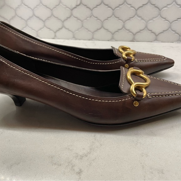 PRADA - vintage brown kitten heel pointed toe shoes - Picture 6 of 6